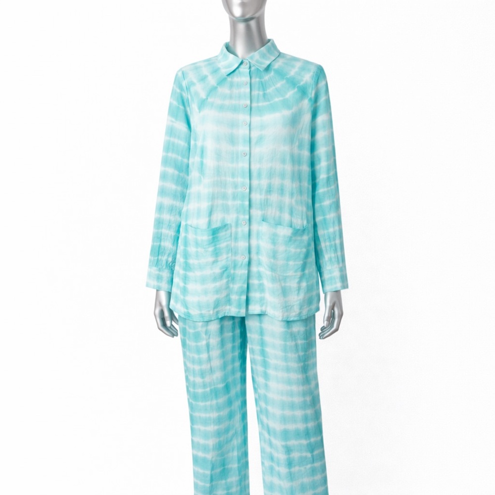 Aqua Tie-Dye Pant Set